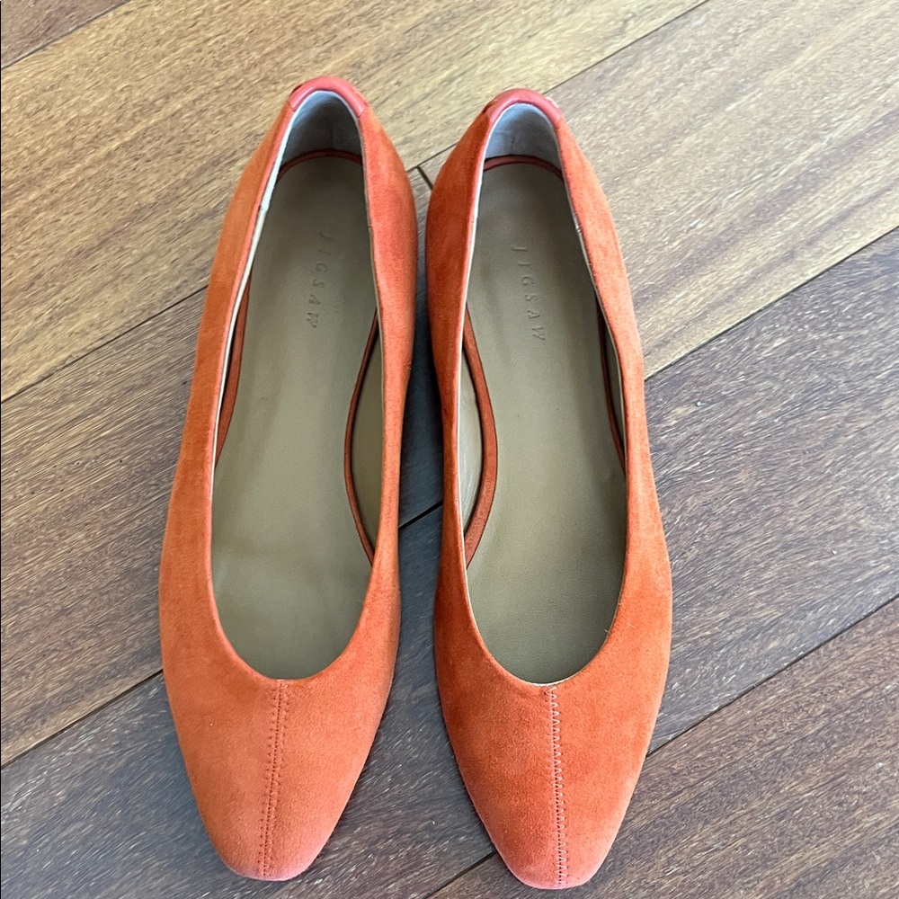 Jigsaw Bright Orange Suede Pumps - Picture 6 of 6